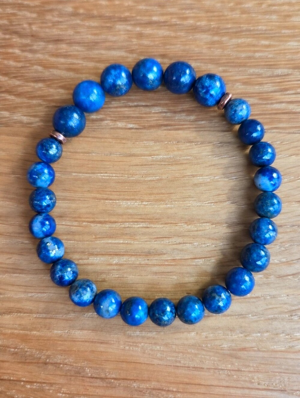 Lapis Lazuli Beaded Stretch Bracelet | Handmade